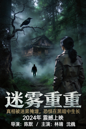 悬疑剧《迷雾重重》海报，氛围紧张神秘
